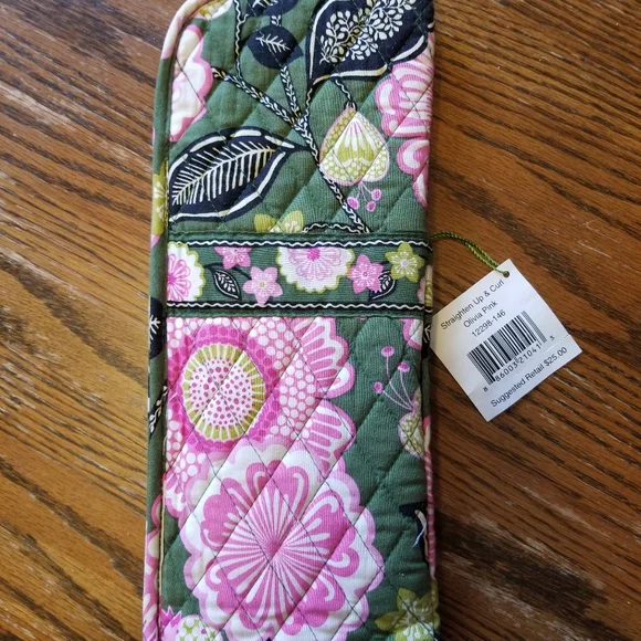 New Vera Bradley Straighten Up & Curl Olive Pink - Picture 3 of 4